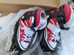 Harsh Youth's Canvas Adjustable Inline Skates Size 1-4 Red $49.99
