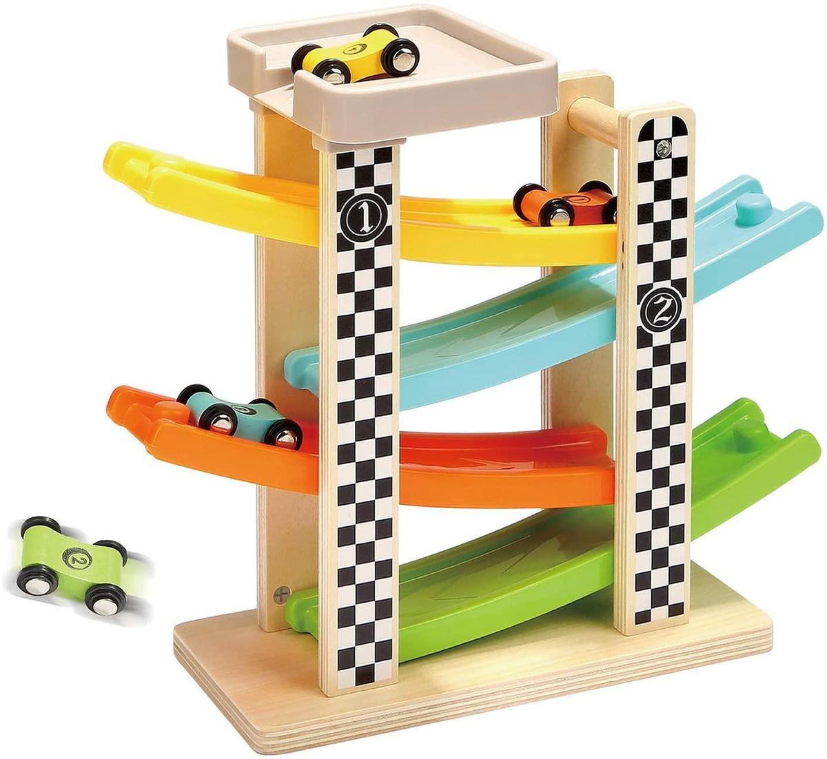 TOP BRIGHT Toddler Toys For 1 2 Year Old Boy And Girl Gifts Wooden Race Track - $18.69 MSRP
