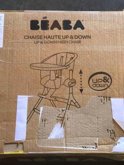 BEABA Adjustable High Chair, Height Adjustable Baby High Chair with Six Height Settings