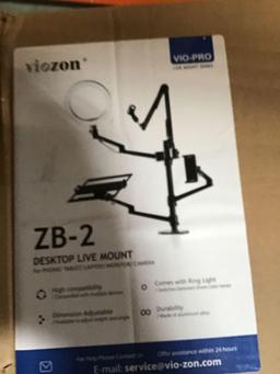 Viozon Selfie Desktop Live Stand Set 6-in-1 10" LED Ring Light Microphone Mount - $139.98 MSRP