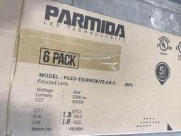 PARMIDA 6-Pack 4FT LED T8 Hybrid Type A+B Light Tube, 18W, 3000K Soft White (PLED-T818W3KV2-AB-F-6P)