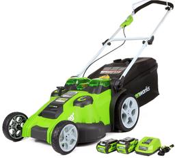 Greenworks 40V 20 Inch Cordless Twin Force Lawn Mower, 4Ah and 2Ah Batteries with Charger Included