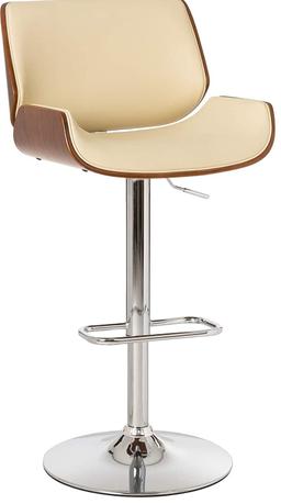 Glitzhome Adjustable Bar Stool Swivel Mid-Century Modern PU Leather Counter Dining Chairs with Back,