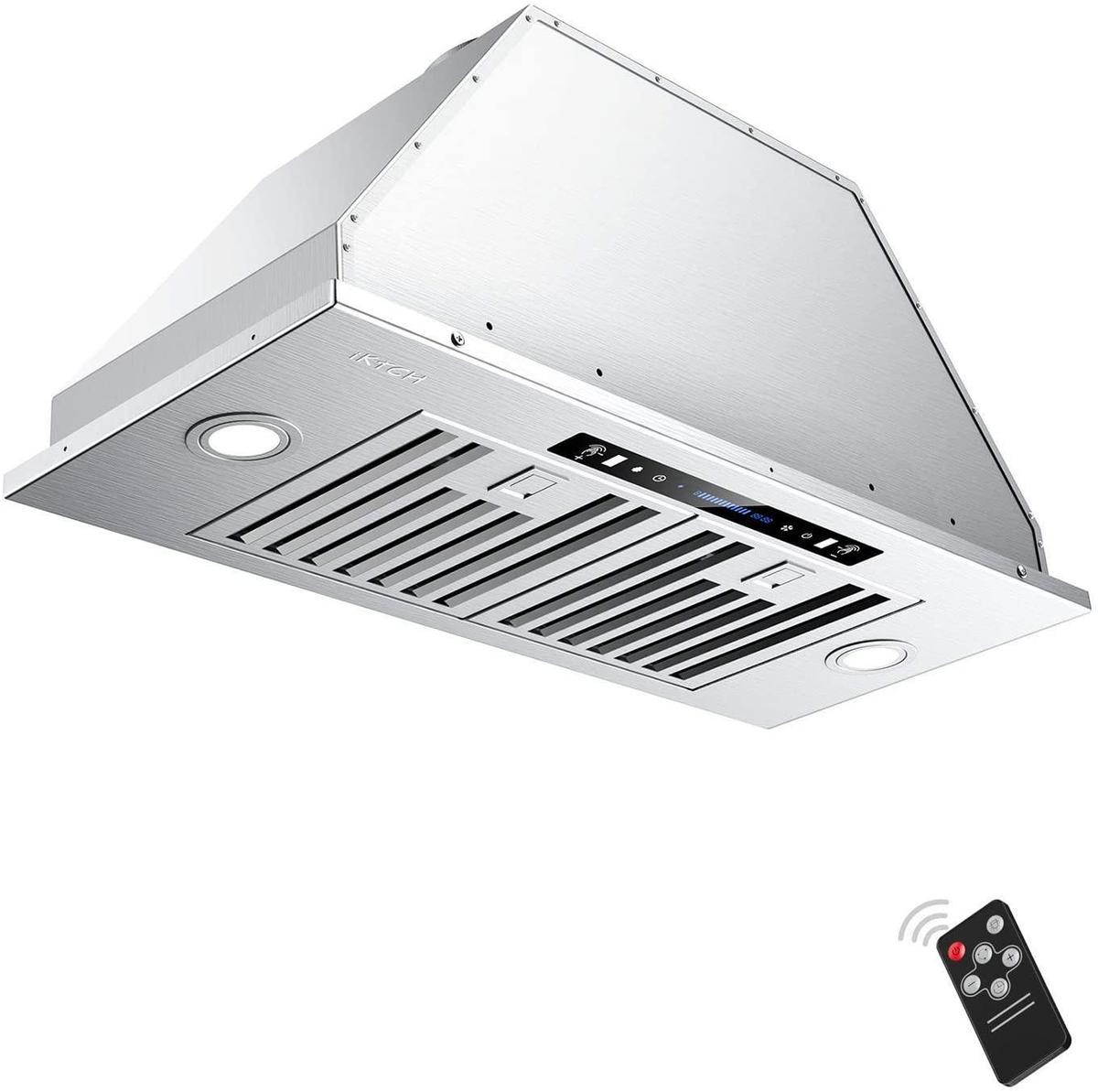 IKTCH 36 inch Built-in/Insert Range Hood 900 CFM, Ducted/Ductless Convertible Duct - $329.00 MSRP