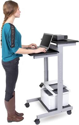 Stand Up Desk Store Rolling Adjustable Height Two Tier Standing Desk Computer $139.00 MSRP