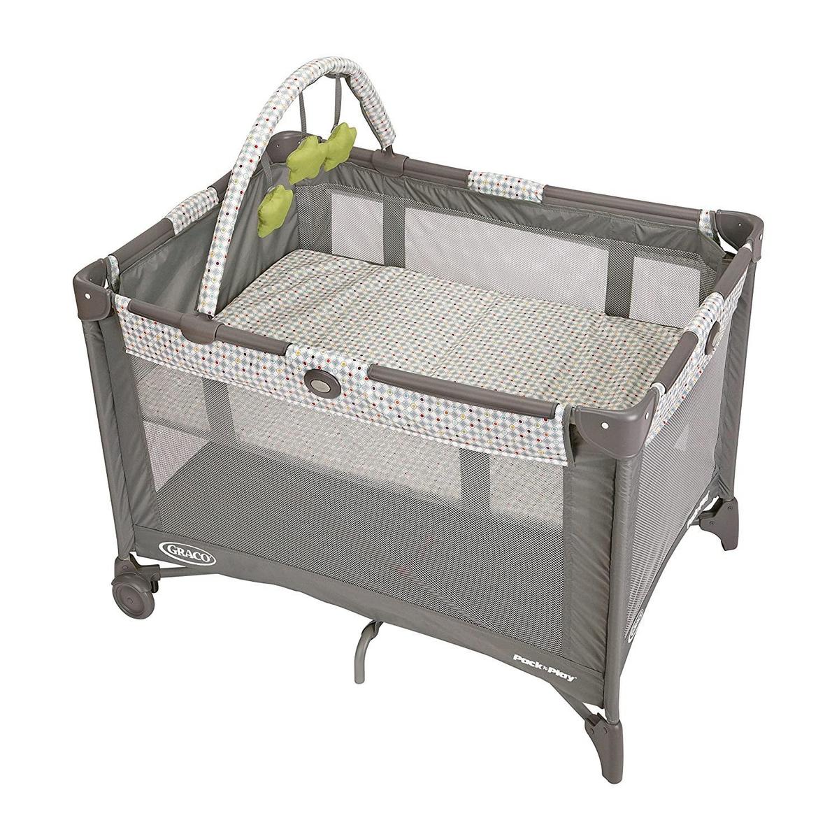 Graco Pack And Play On The Go Playard, Includes Full-Size Infant Bassinet, Push Button- $74.99 MSRP