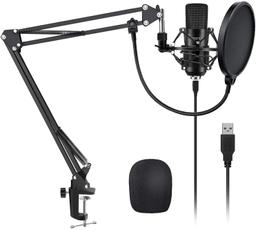 YOTTO USB Microphone Kit 192KHZ/24BIT Plug and Play Computer PC Microphone Studio Streaming Cardioid