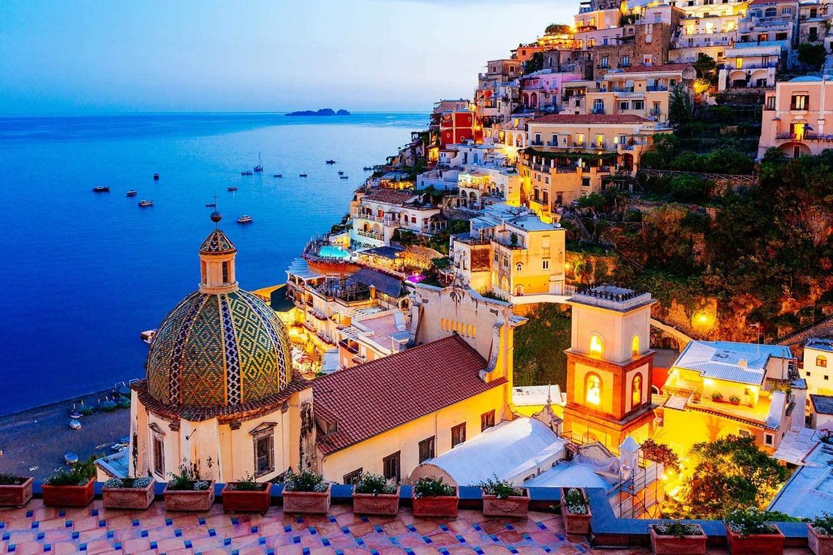 Chafin Jigsaw Puzzle 1000 Piece - Dreamy Positano - Sign. Collect. Twilight Sea Sight - $12.70 MSRP