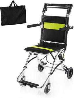 Healva Transport Wheelchair, Folding Portable Boarding Travelling Wheelchair With - $235.00 MSRP