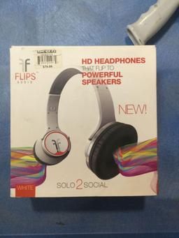 Flips Audio Collapsible HD Headphones And Stereo Speakers, White - $33.52 MSRP