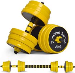 Nice C Adjustable Dumbbell Barbell Weight Pair, Free Weights 2-IN-1 Set, Non-Slip Neoprene Hand...