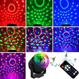 7 Colors Sound Activated Remote Control Rotating Crystal Ball DJ Light, $35.99 MSRP (BRAND NEW)