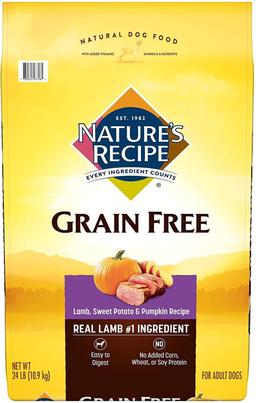 Nature's Recipe Grain Free Dry Dog Food, Lamb, Sweet Potato and Pumpkin Recipe, 24 Pound Bag