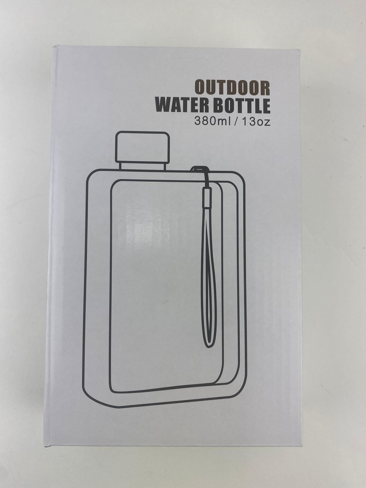 13oz Flat Water Bottle - Portable Travel Mug Handbag Slim Cold Plastic Flask, $37.99 MSRP(BRAND NEW)