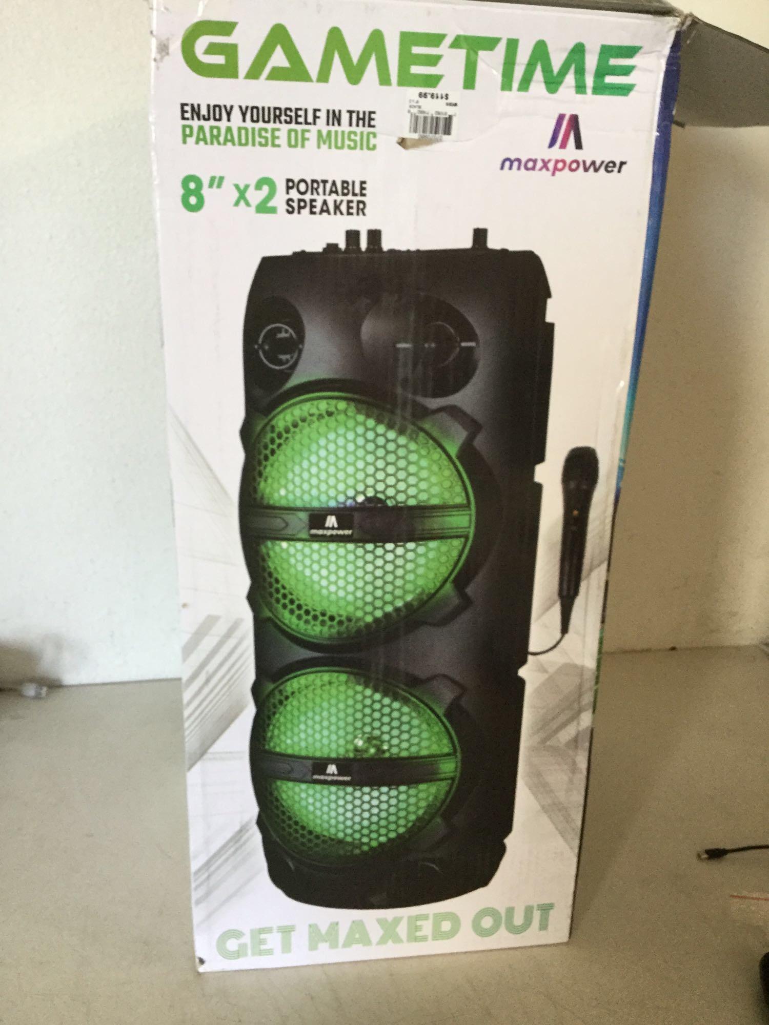 Max Power Gametime Portable Bluetooth Karaoke Speaker -$119.99 MSRP