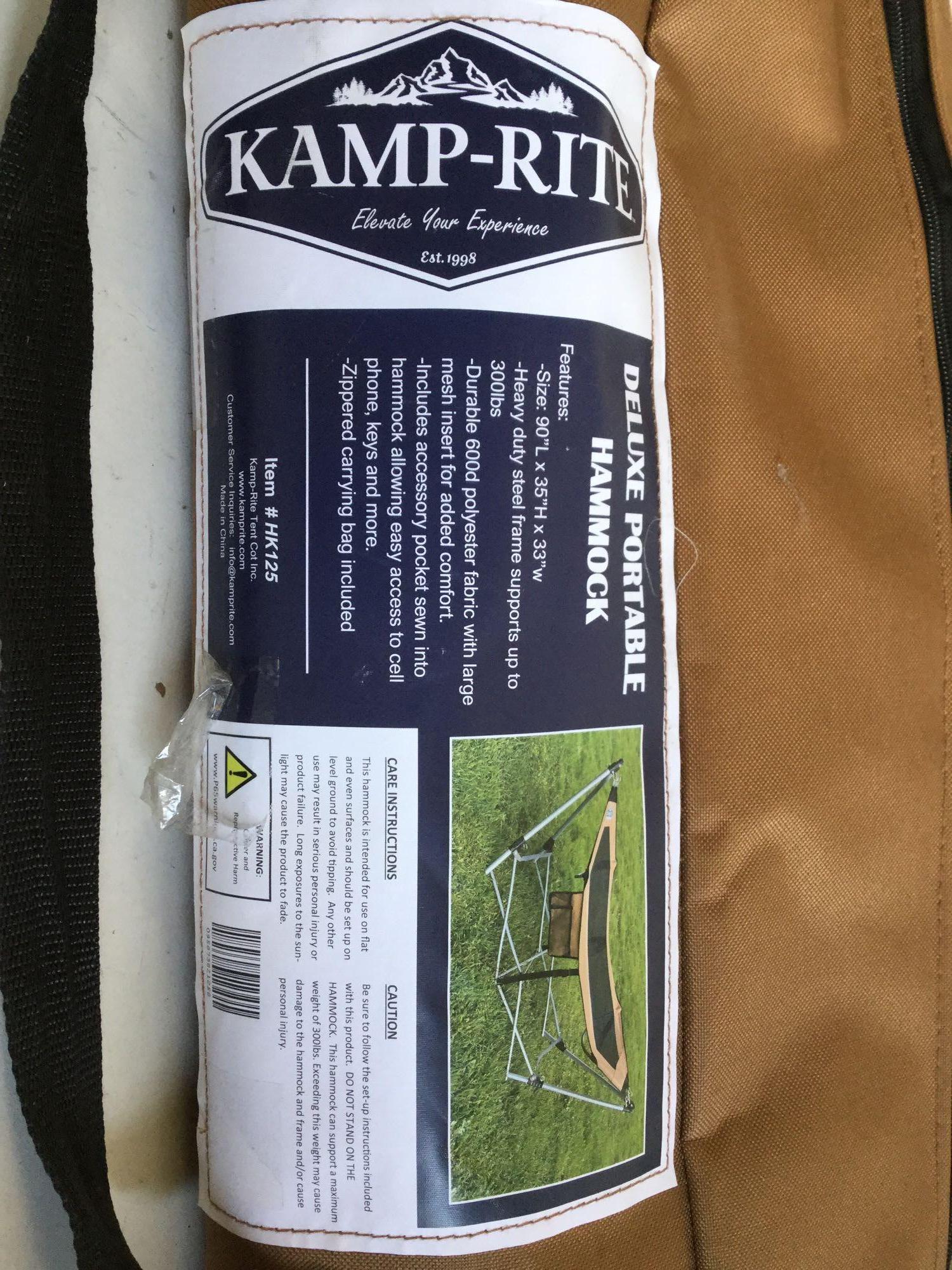 Kamp-Rite Deluxe Folding Hammock, Brown (HK-125) - $89.99 MSRP