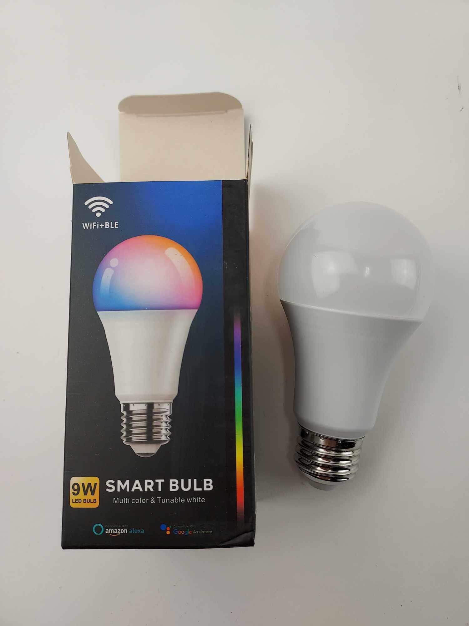 9W Dimmable A19 E26 RGB Color Changing Smart Wifi LED Bulb, $19.99 MSRP (BRAND NEW)