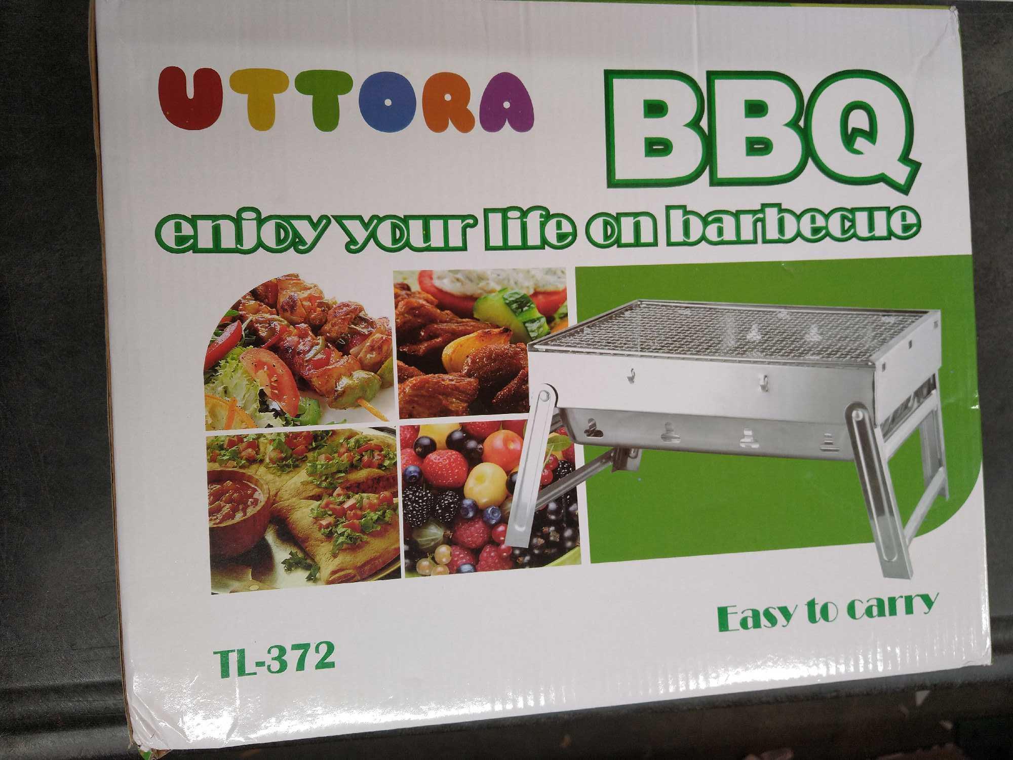 UTTORA TL-372 BBQ Grill, Charcoal Grill Barbecue Portable BBQ, Stainless Steel -$24.99 MSRP