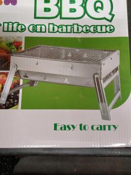 UTTORA TL-372 BBQ Grill, Charcoal Grill Barbecue Portable BBQ, Stainless Steel -$24.99 MSRP