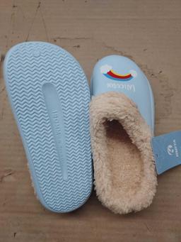 HMIYA Children's Warm Winter Slippers for Boys and Girls, Blue Unicorn 28/29 EU - $20.98 MSRP