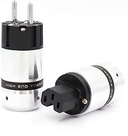 Monosaudio P081 Pair Hifi Electrical Plug Hi End Rhodium Plated 16A 250V EUR Schuko - $39.9