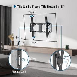 BONTEC Tilt TV Wall Mount for Most 37-85 Inch LED LCD OLED Flat Curved Screen TVs - $23 MSRP