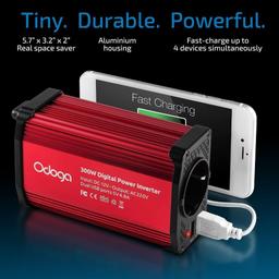 Odoga 300W voltage converter 12V on 230V current converter with 4.8a dual USB connection $33.6 MSRP