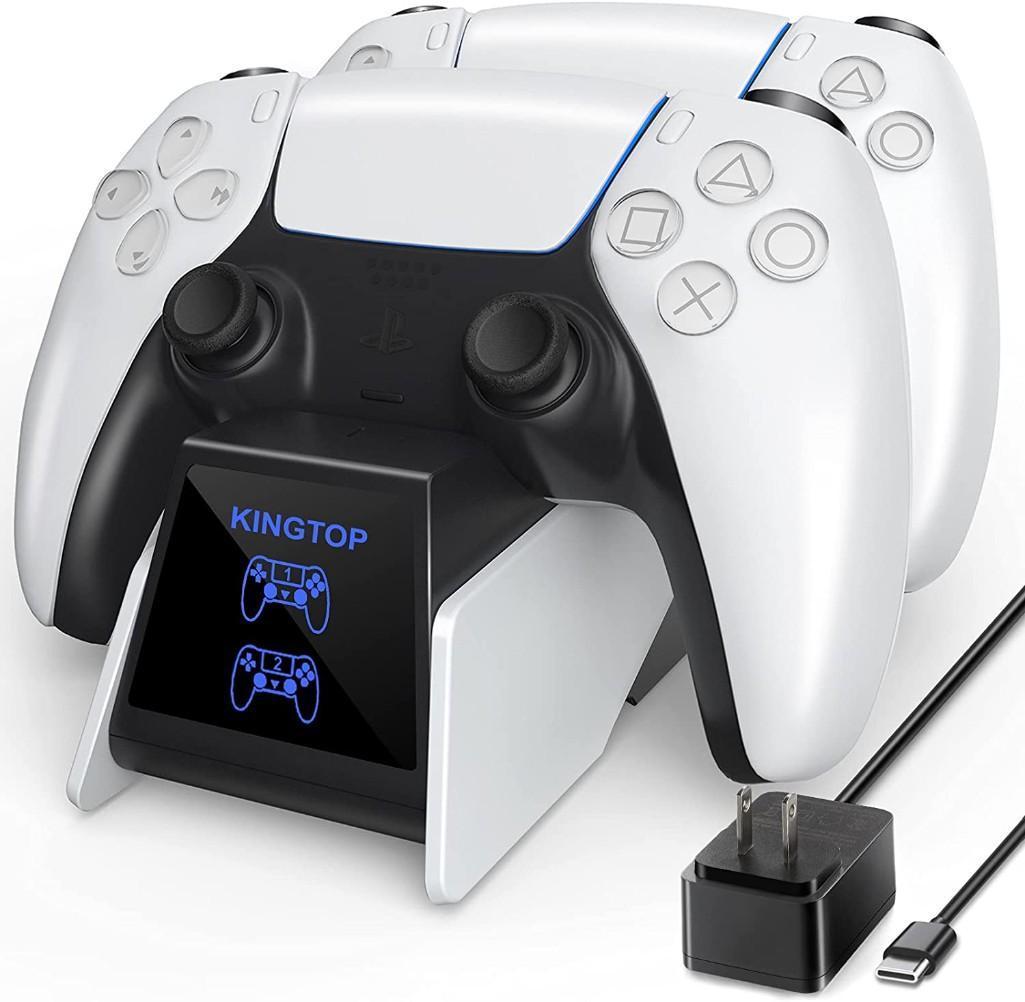 Kingtop PlayStation Dual Sense PS5 Controller Charger with USB C Cable and LED Indicator $17 MSRP
