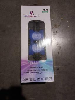 MAX POWER MPD474 PULSE 4 - 4" x 2 Woofers Portable Speaker Blue (MPD474-BLU) - $59.99 MSRP