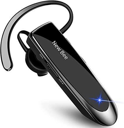 New bee Bluetooth Headset V5.0 Handsfree Bluetooth Headset (Black)