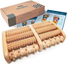 TheraFlow Premium Wooden Foot Massager - Heel Spur Massager - Massage Roller for Acupressure