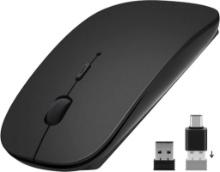 AE WISH ANEWISH Wireless Mouse Silent 2.4GHz with Nano Receiver and USB C Adapter