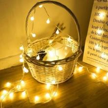 Fulighture Battery Fairy Lights, 2 Modes 5M 40LEDs Ball Globe String Lights, Battery Operated, Warm
