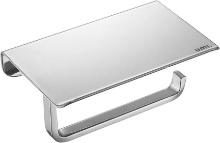 Umi. by amazon Toilet Paper Holder with Shelf, Silver Stainless Steel Toilet Roll Holder