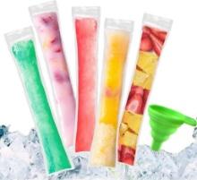 XSEXO Pack of 100 Pop Bags, Popsicle Bags, Popsicle Bags, BPA Free, Ice Pop Pouch with a Funnel
