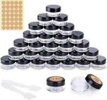 MELLIEX 30pcs Empty Cosmetic Pots, 5g / 5ml Plastic Travel Cosmetics Container Jars, Black