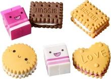 STOBOK Set of 6 cute Kawaii cookie erasers, perfect for office supplies, kids students