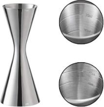 Delgeo Stainless Steel Double Cocktail Cup, Built in Scale Measure, 1oz