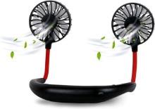 DERICAM Mini Fan, Wireless Sports Fan, Sweatproof USB Fan, Neck Fan, 360 Degree Rotation/Three Speed