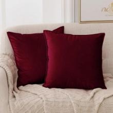Deconovo Cushion Cover, Velvet Cushion Cover, Decorative Cushion Cover, Square Sofa, Set of 2