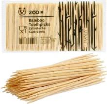 LIVAIA Wooden Toothpicks: 200 x Premium Bamboo