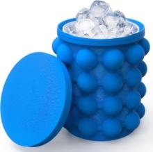 Large Silicone Ice Bucket, (2 in 1) Ice Cube Maker, Round,Portable (Dark blue), $14.99 MSRP