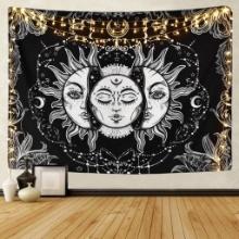 Likiyol Sun and Moon Tapestry Burning Sun with Star Tapestry Psychedelic Tapestry, $12.99 MSRP