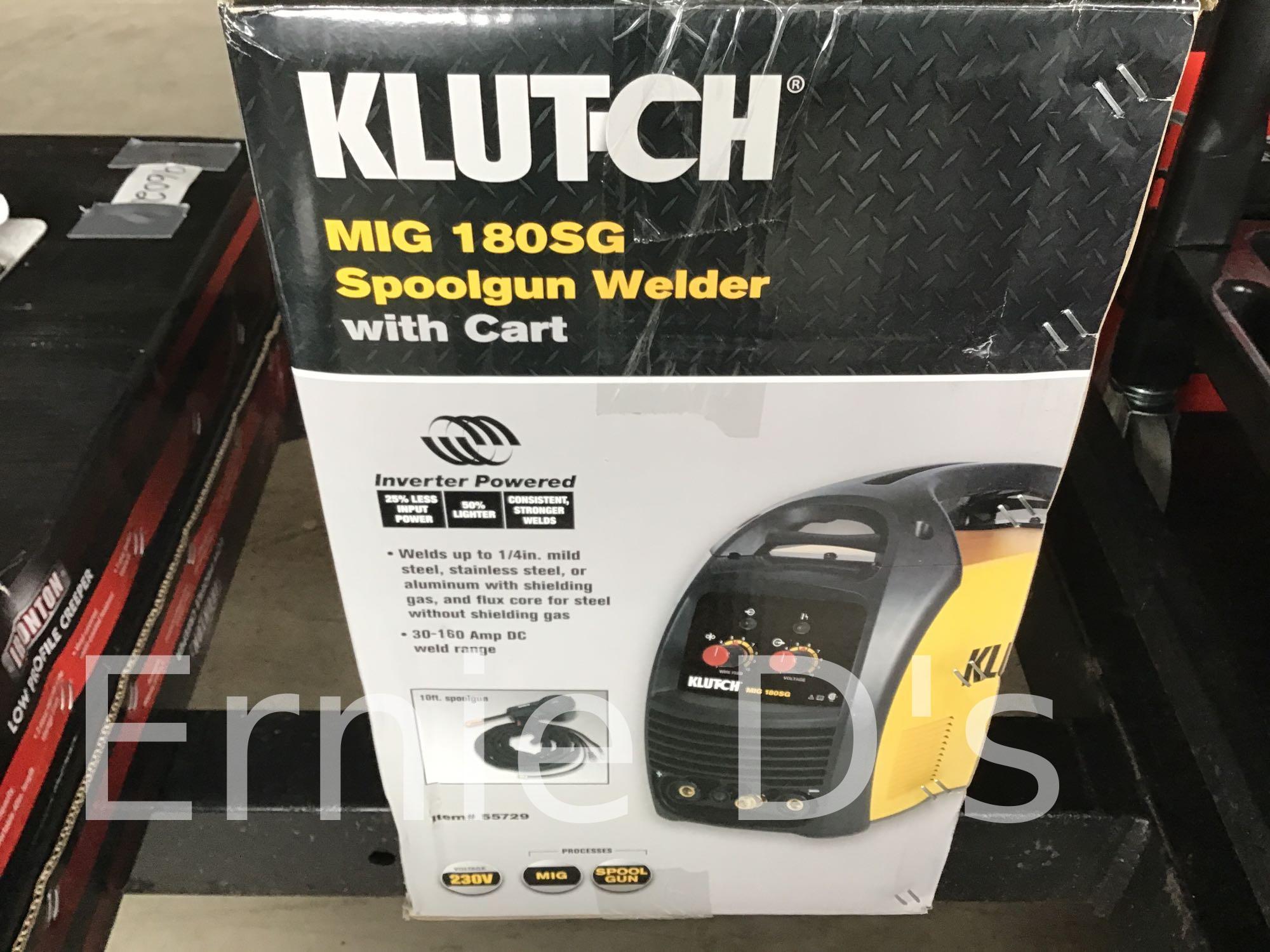 New/Unused Klutch Mig 180SG Spoolgun Welder with Cart