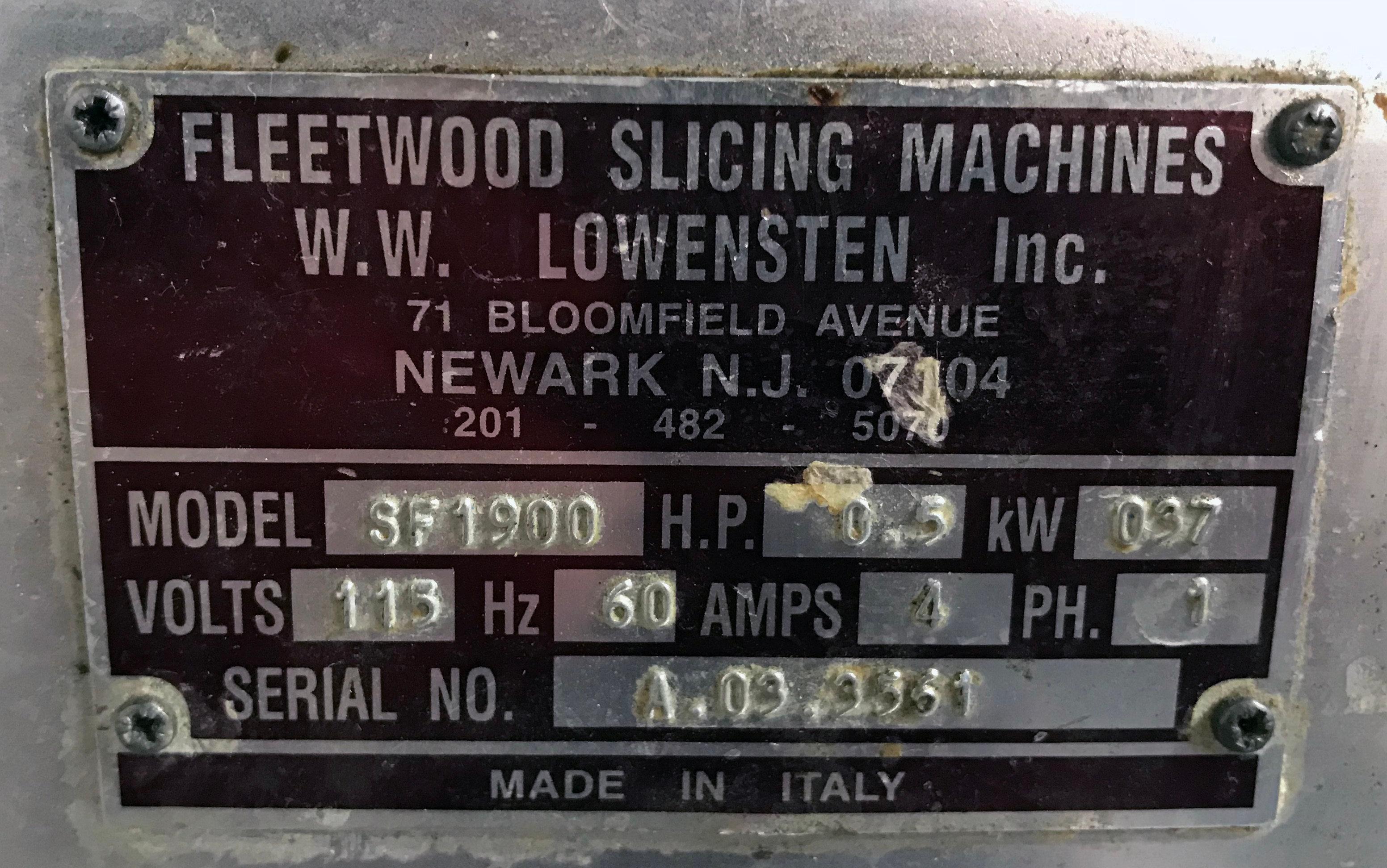 Fleetwood SF1900 Meat Slicer
