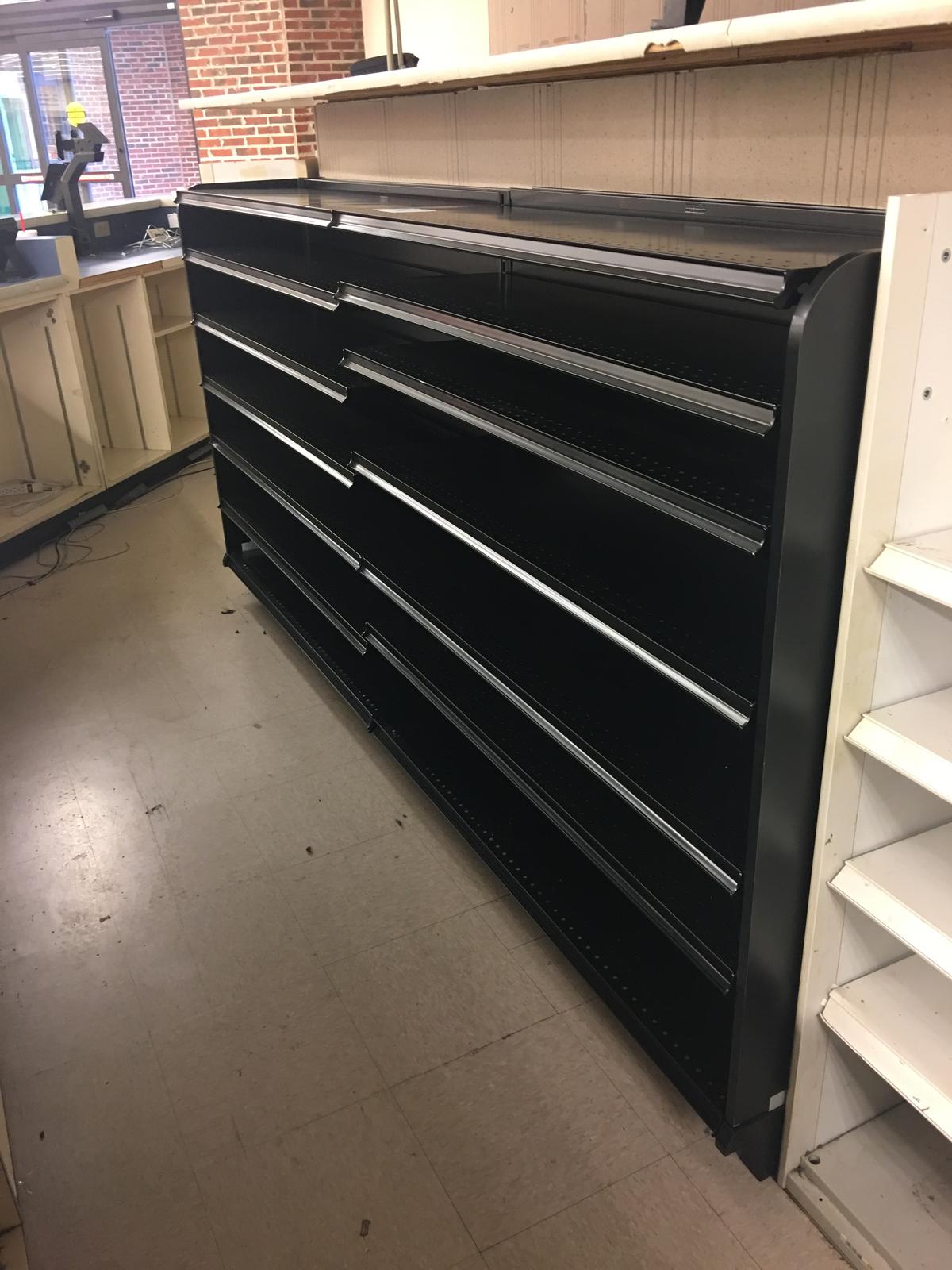 Black wall shelving