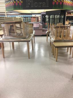 Wood display tables