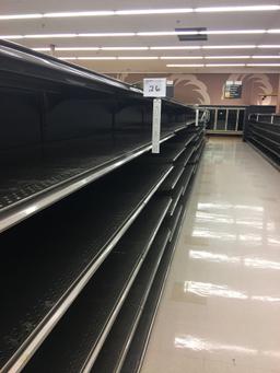 60' Kent Gondola shelving. 66' high.  Base 22"/22".  Shelves 22"