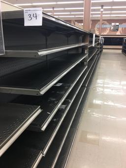 65' Kent Gondola shelving. 66" high.  Base 20"/26".  Shelves 18" & 24"