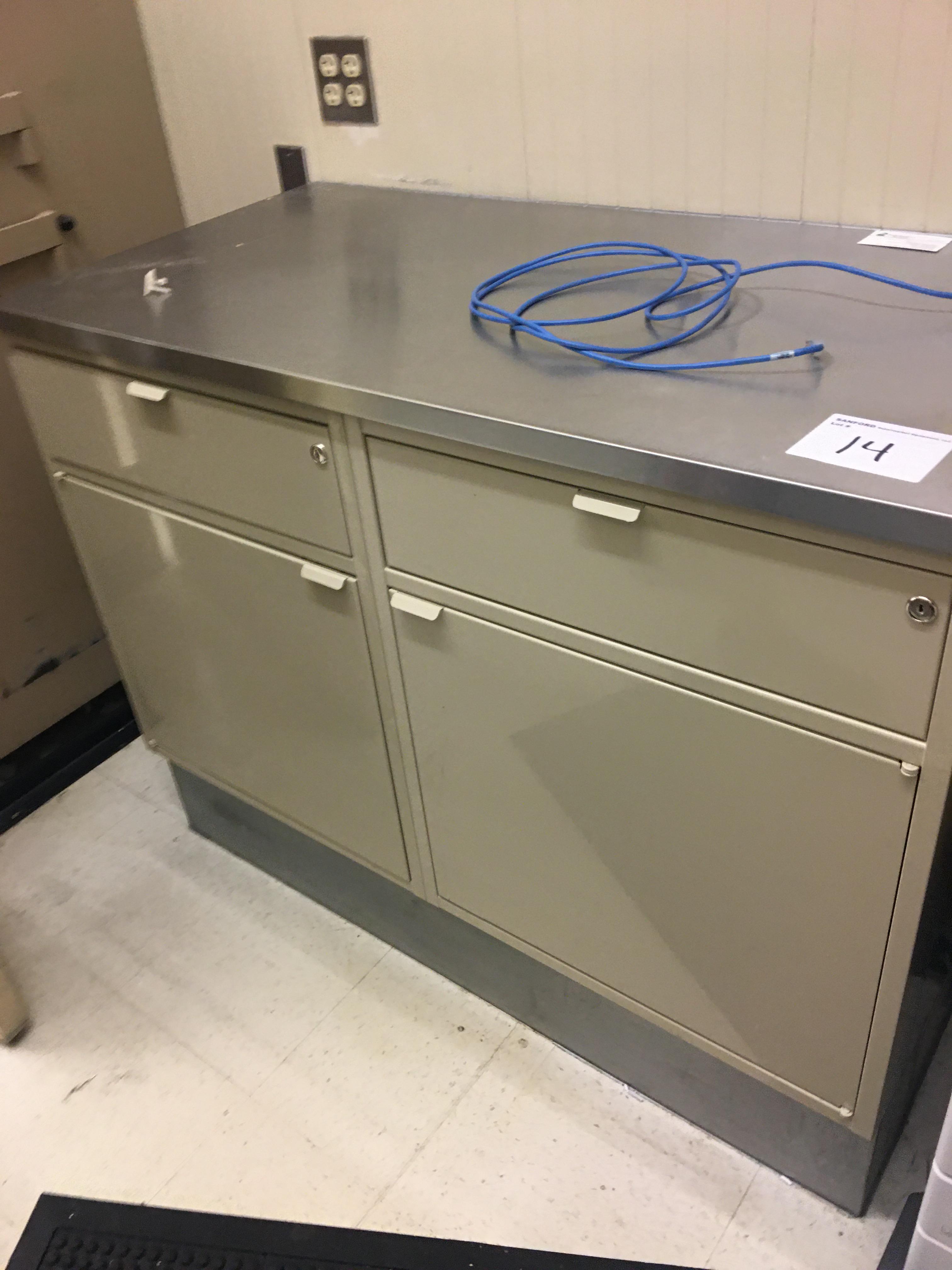 Work counter and file cabinets